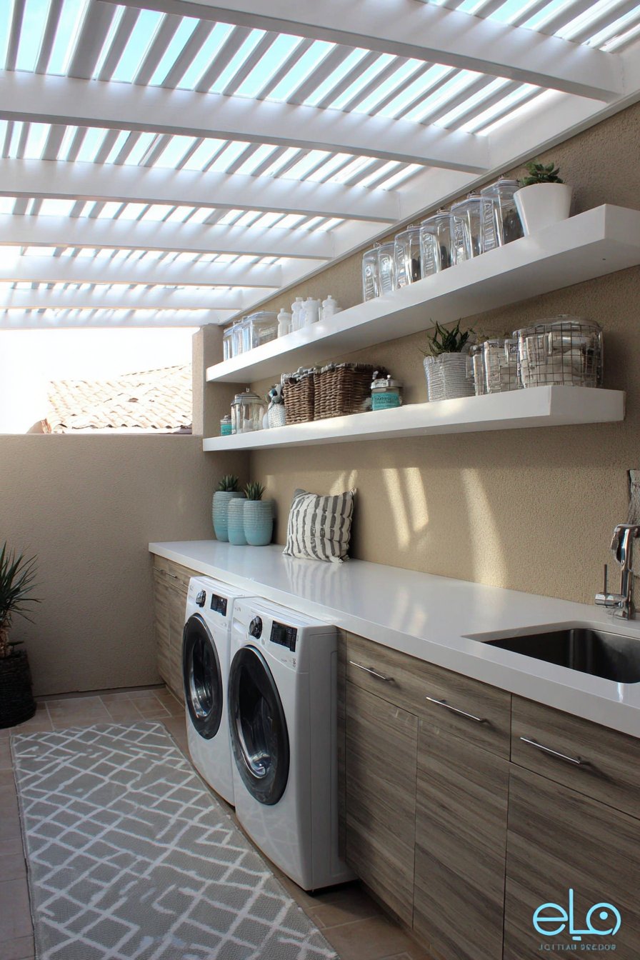 Modern Pergola Laundry Structure