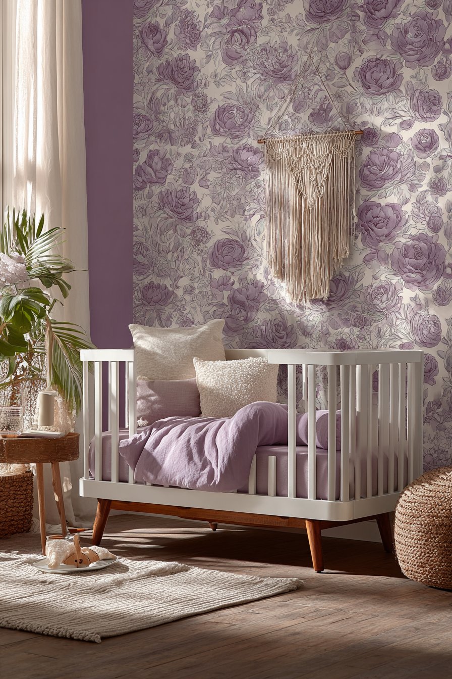 Removable Floral Wallpaper Accent Wall