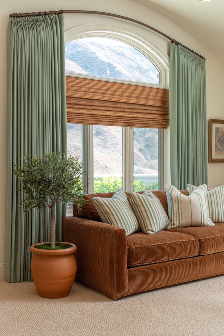 Layered Window Treatment Sophistication