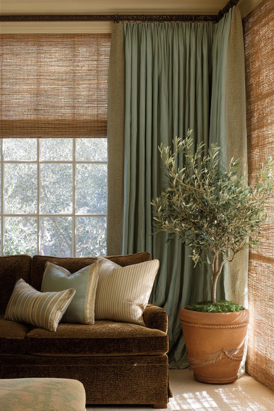 Layered Window Treatment Sophistication