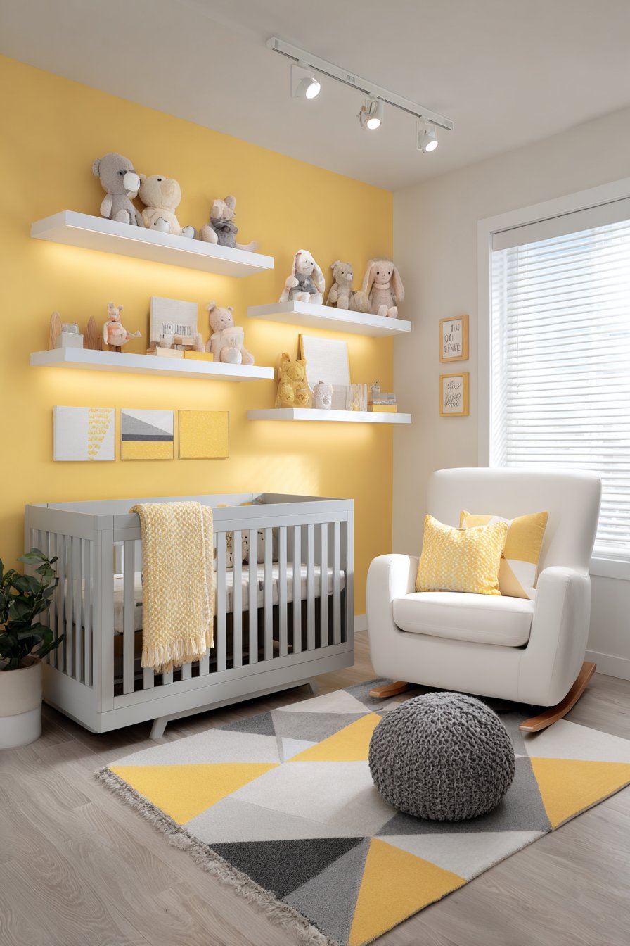 Bold Marigold with Modern Wainscoting