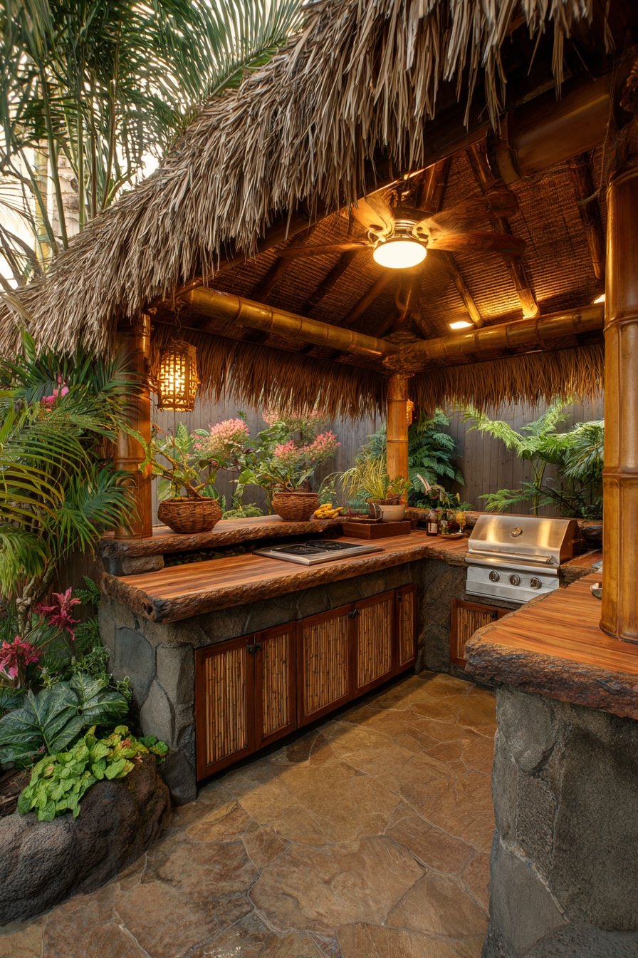 Tropical Thatched Roof Paradise