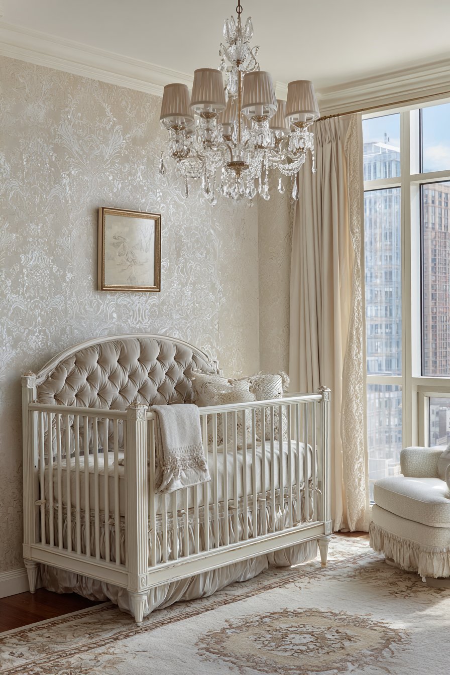 Traditional Elegance with Upholstered Crib