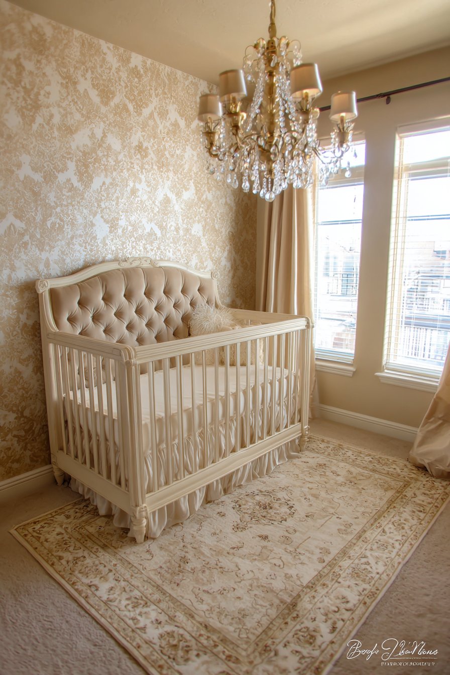 Traditional Elegance with Upholstered Crib