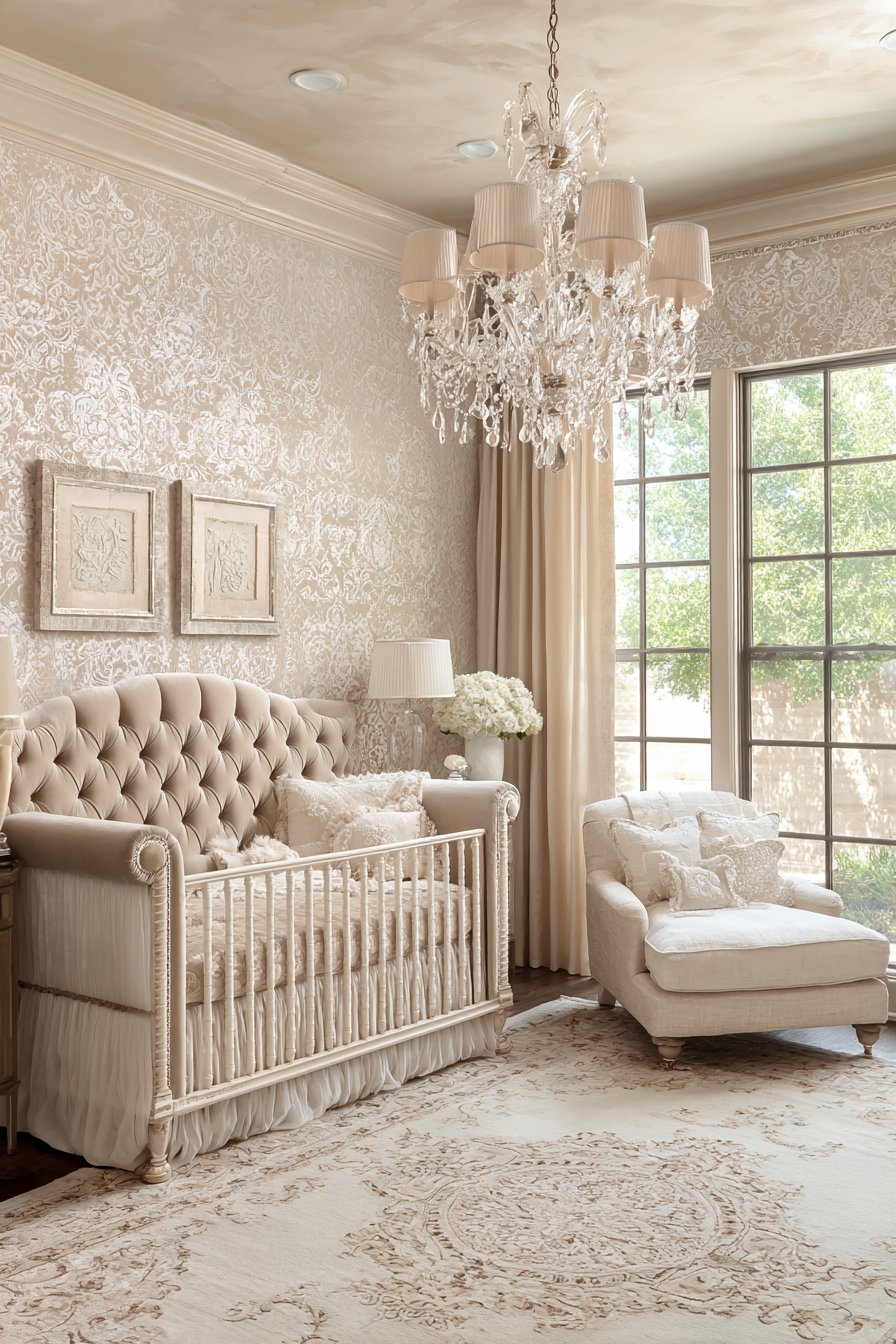 Traditional Elegance with Upholstered Crib