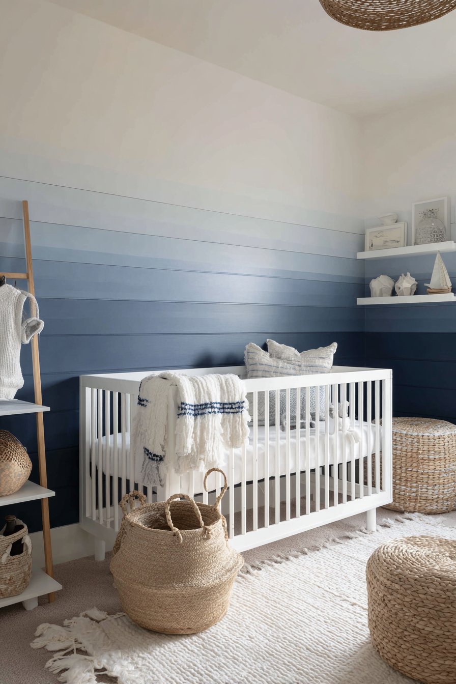 Dramatic Ombre Shiplap Wall