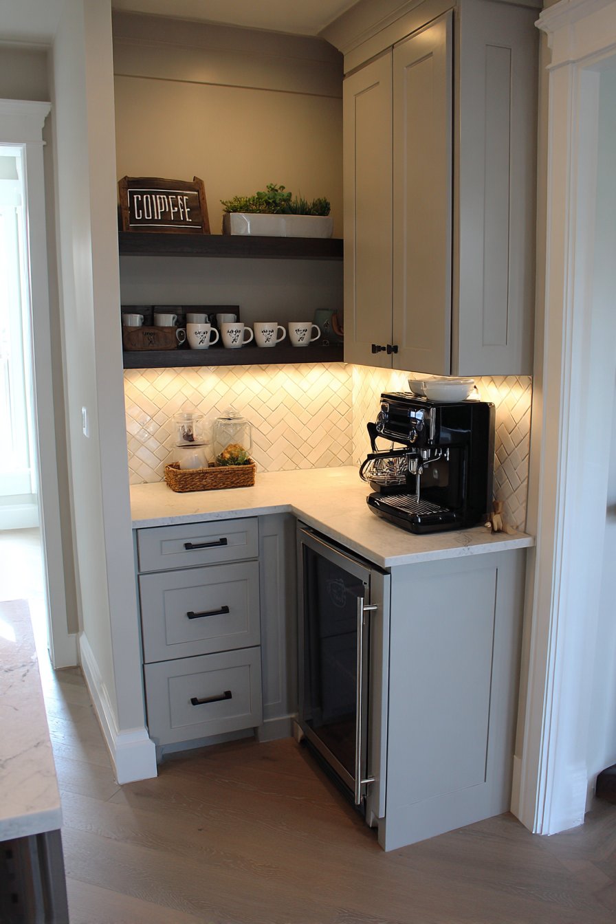 Built-in Coffee Station Corner