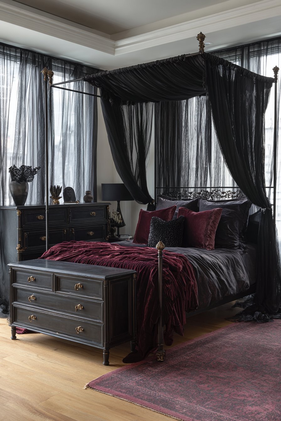 Romantic Four-Poster Canopy Bed
