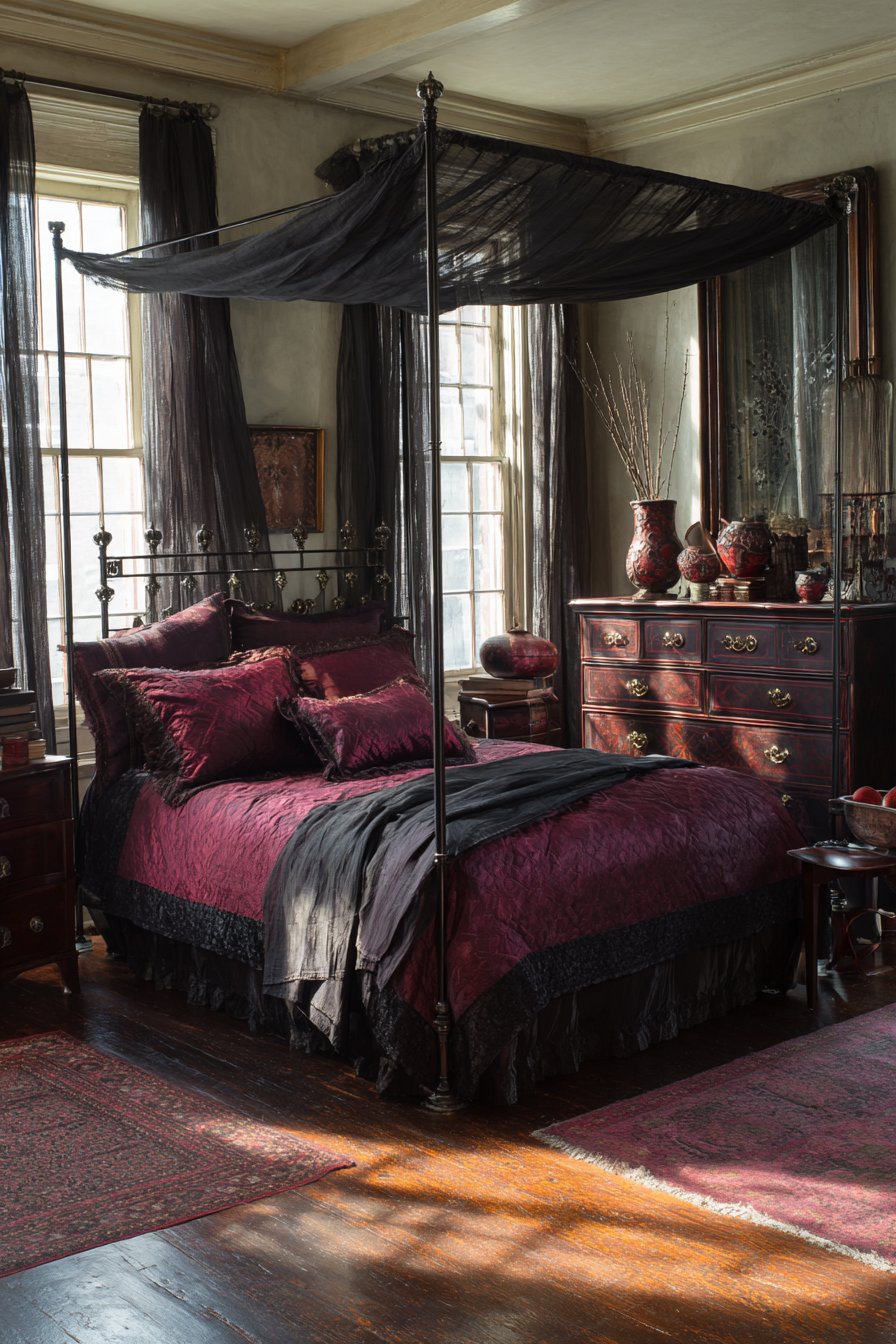 Romantic Four-Poster Canopy Bed