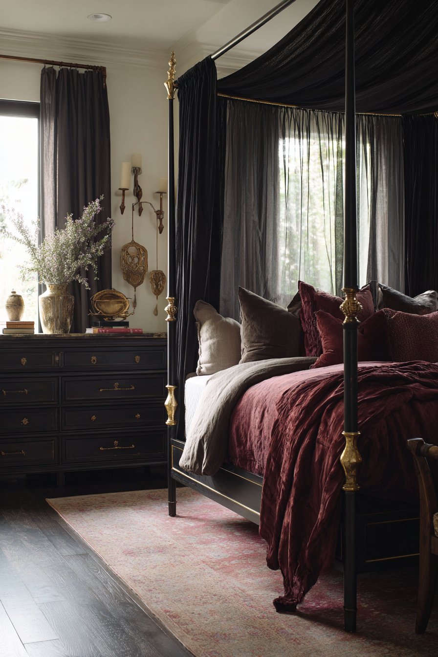 Romantic Four-Poster Canopy Bed