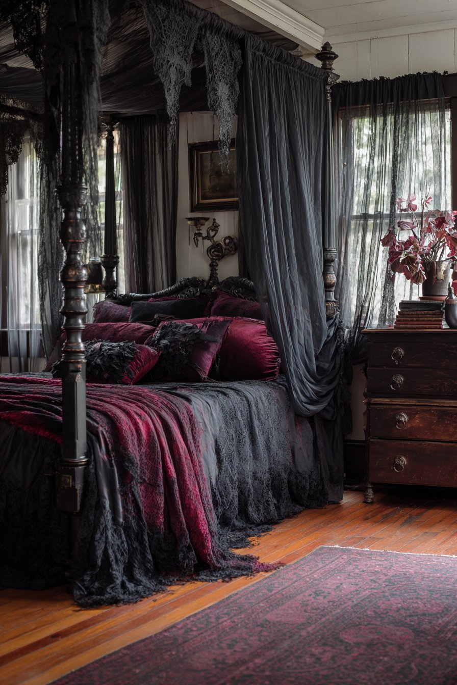 Romantic Four-Poster Canopy Bed