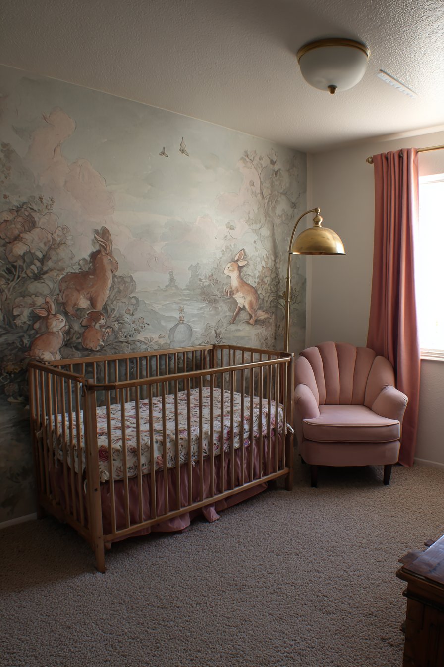 Watercolor Woodland Mural Feature Wall