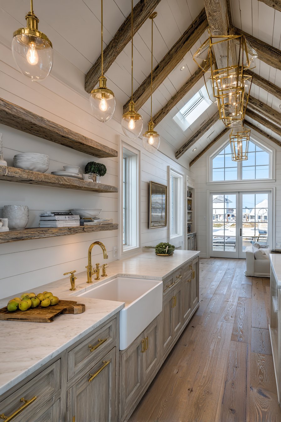 Farmhouse Gold Rustic Kitchen
