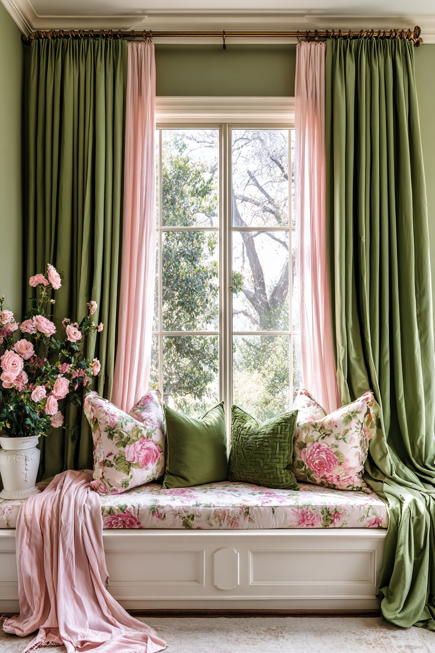 Layered Window Treatments with Dimensional Depth