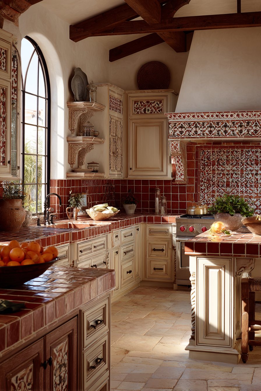 Mediterranean Terracotta Tile Kitchen