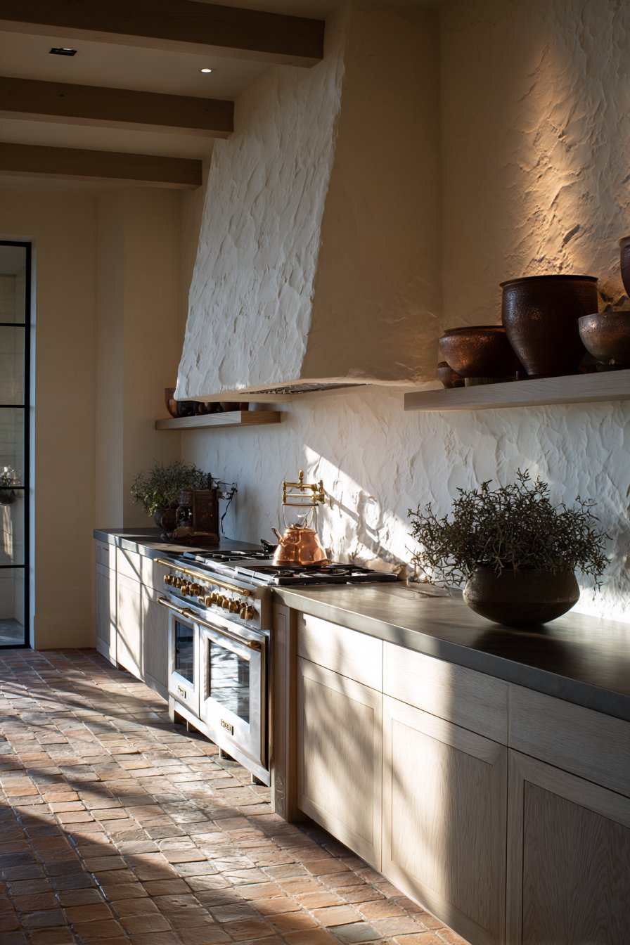 Custom Plaster Range Hood Feature