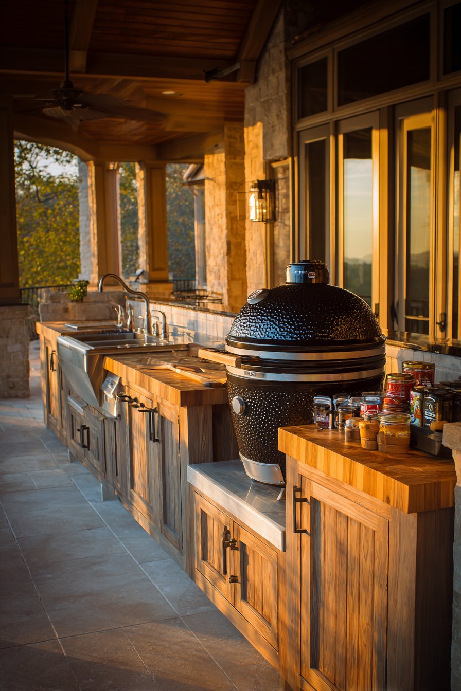 Vertical Storage with Butcher Block Surface