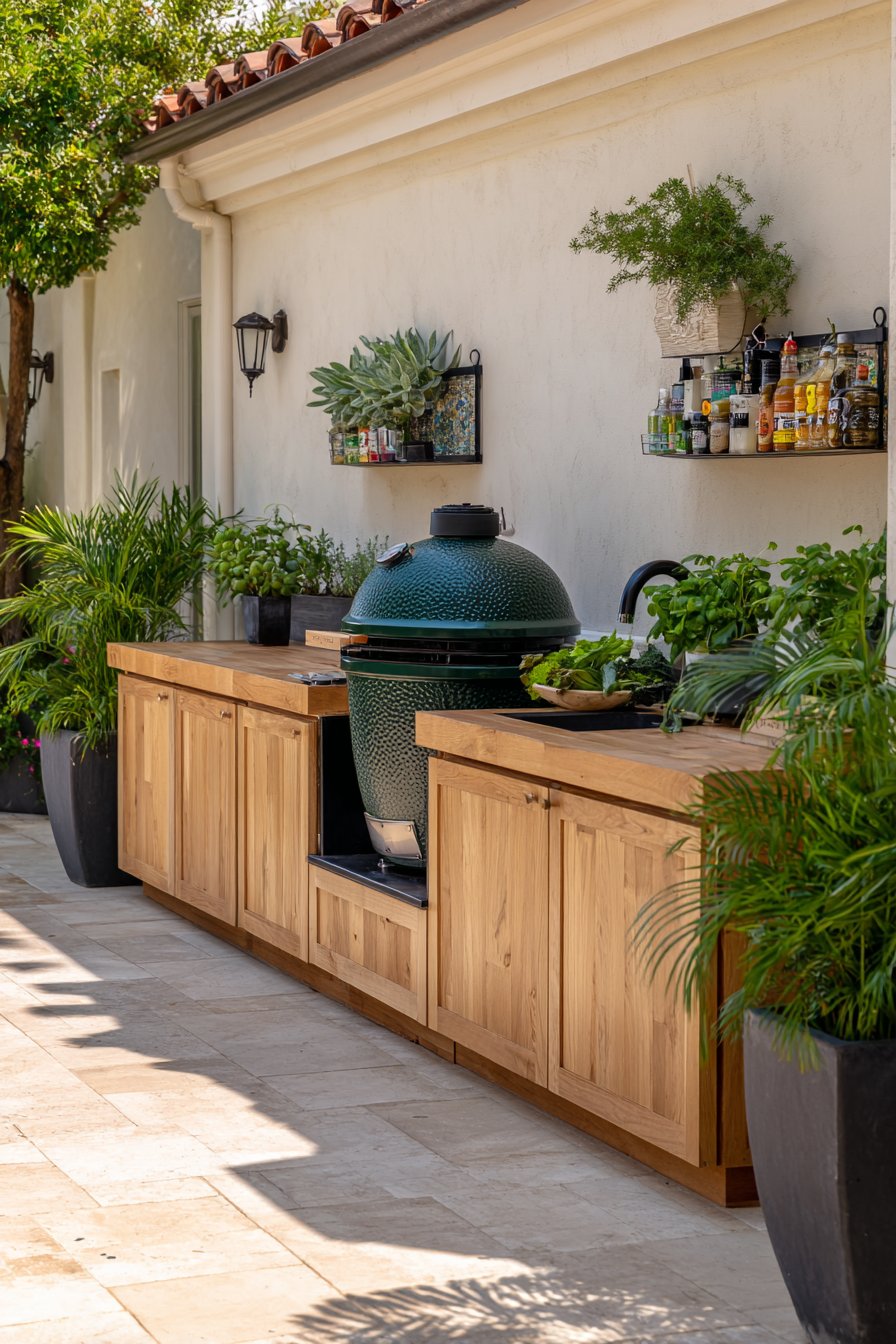 Vertical Storage with Butcher Block Surface