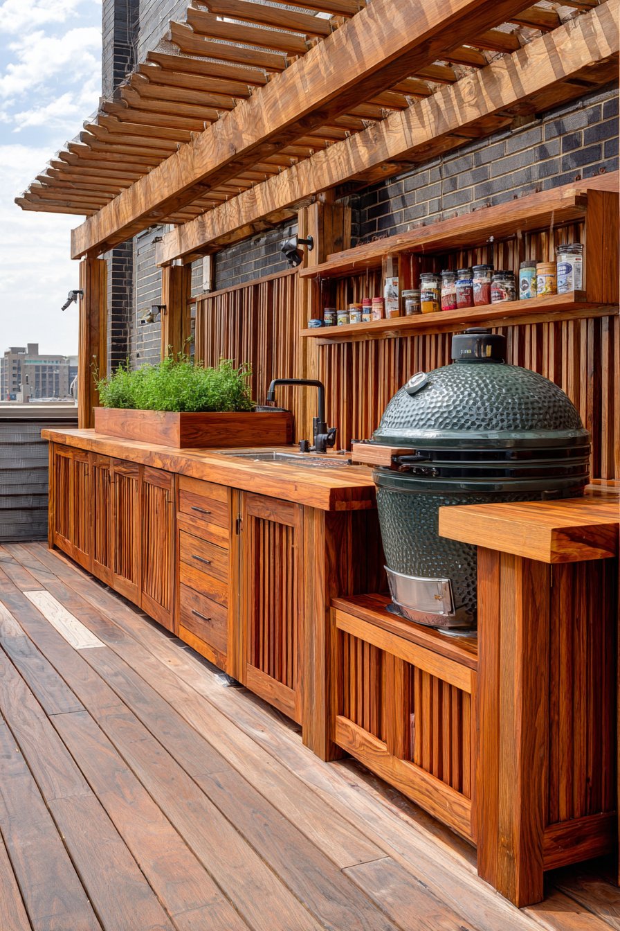 Vertical Storage with Butcher Block Surface