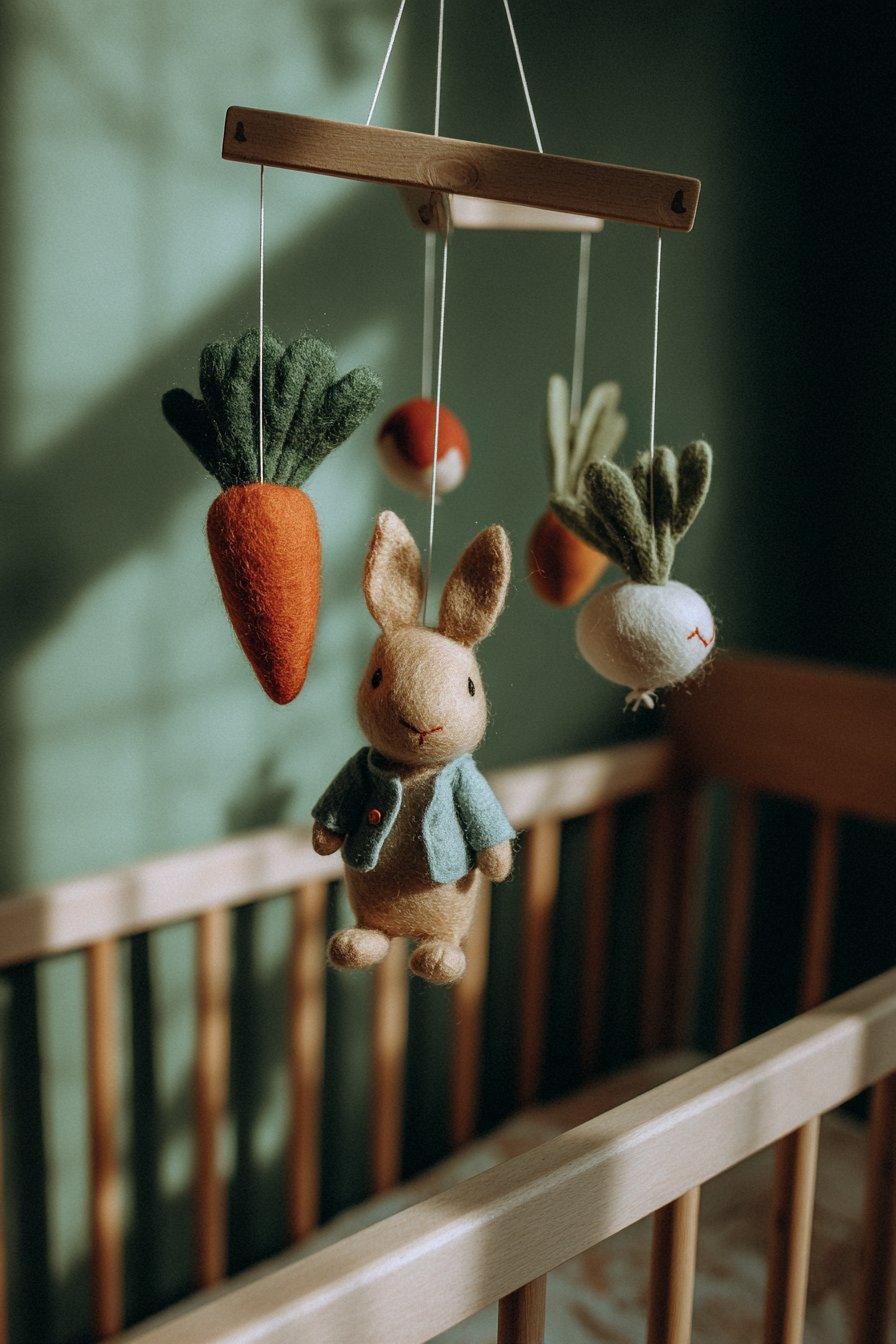 Handcrafted Mobile with Garden Vegetables