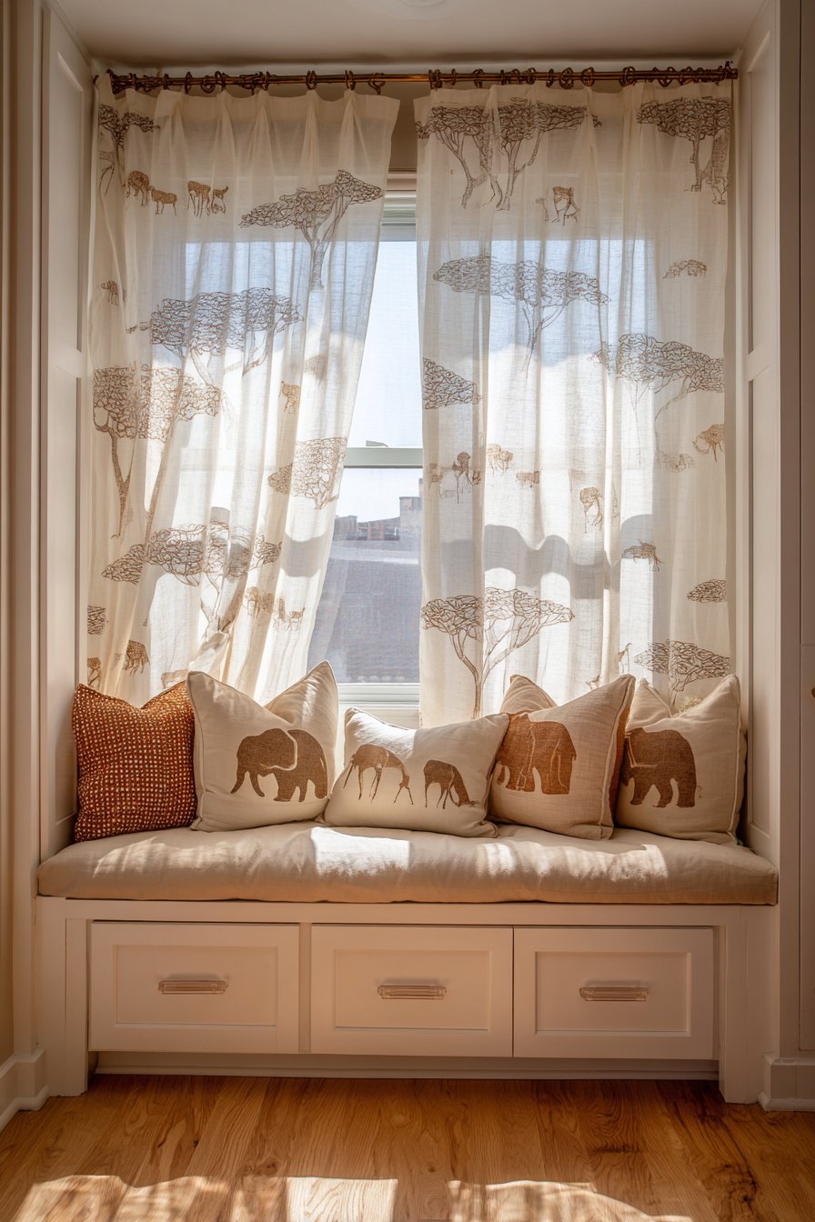 Custom Safari Print Window Treatments