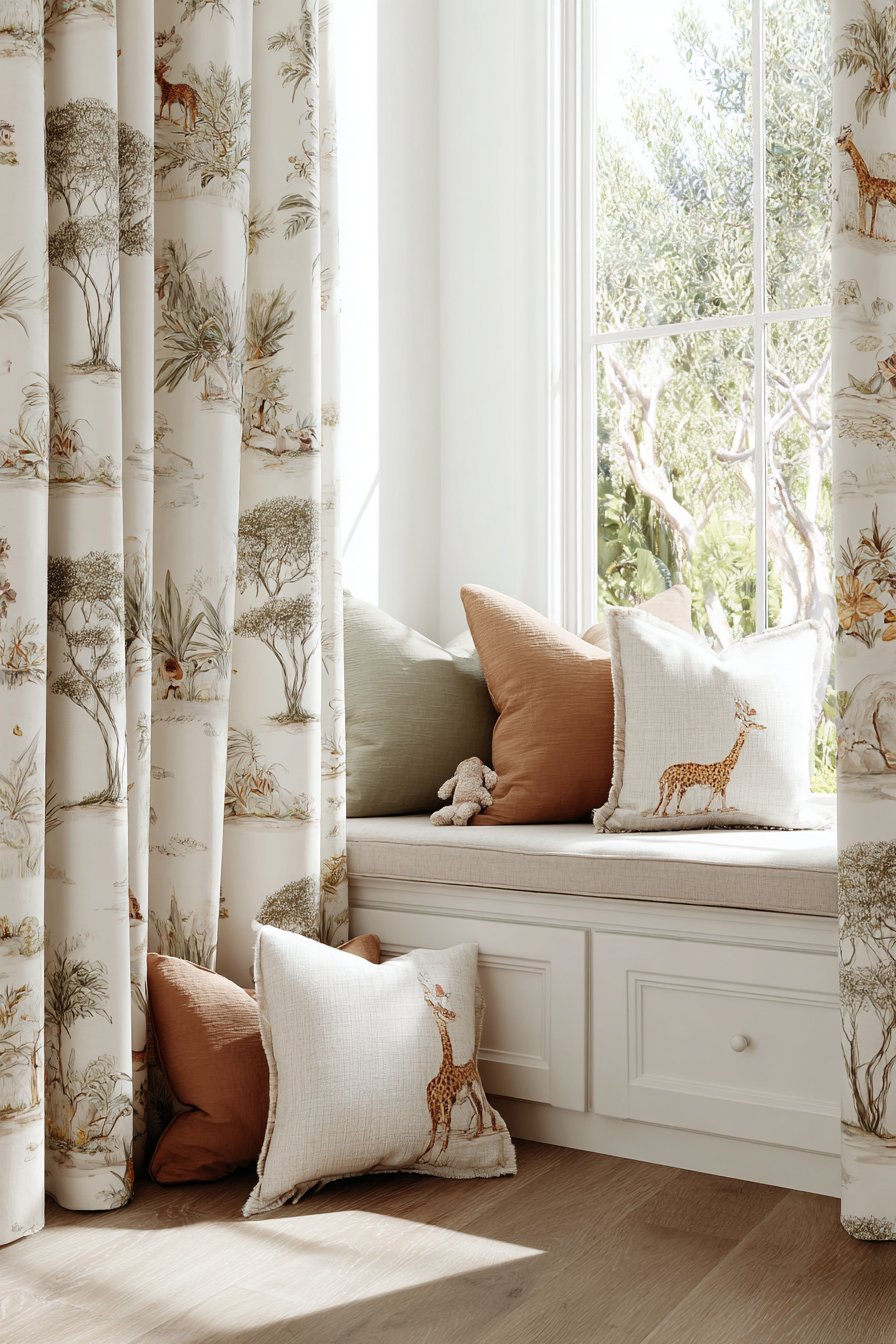 Custom Safari Print Window Treatments