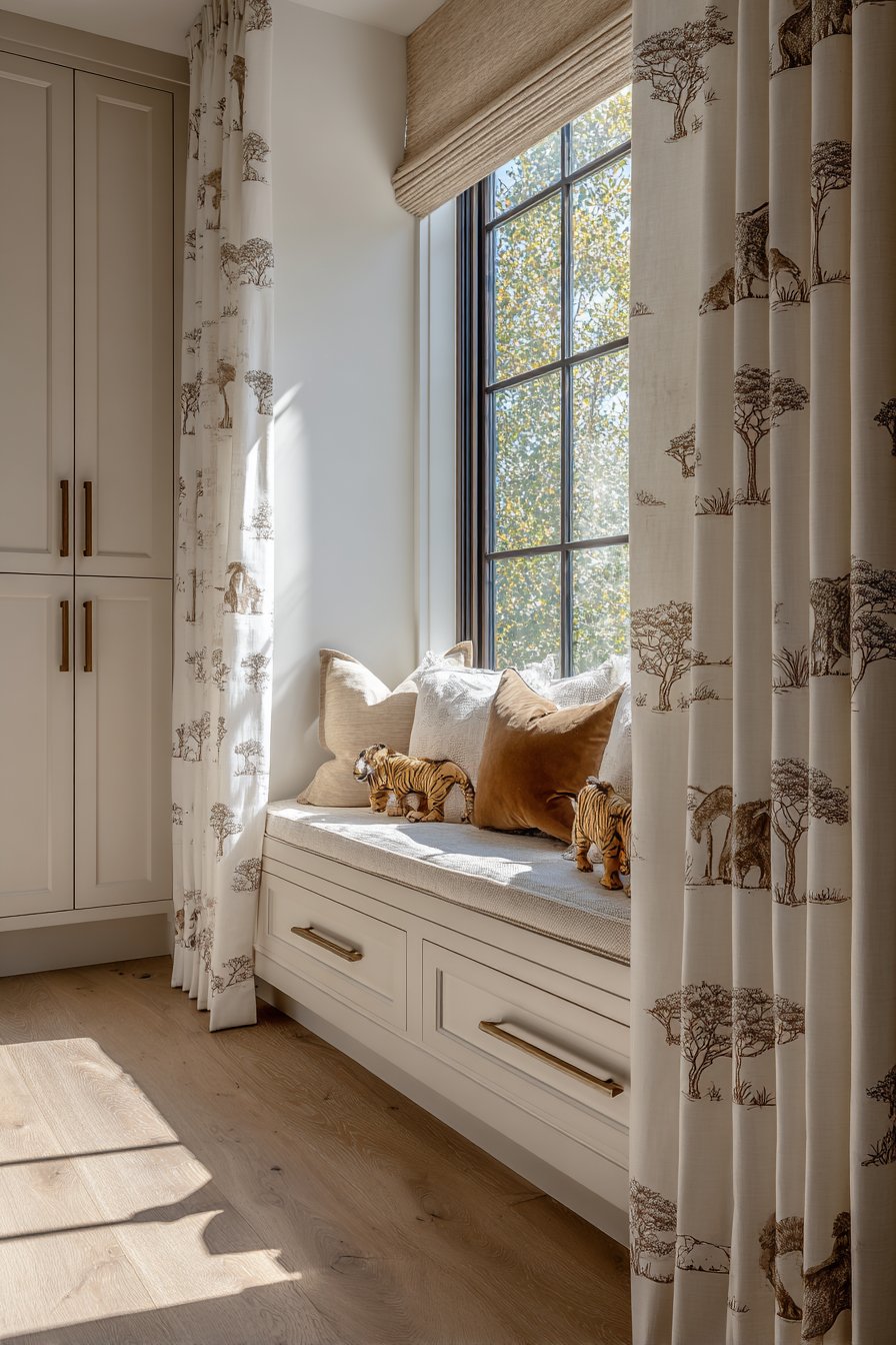 Custom Safari Print Window Treatments