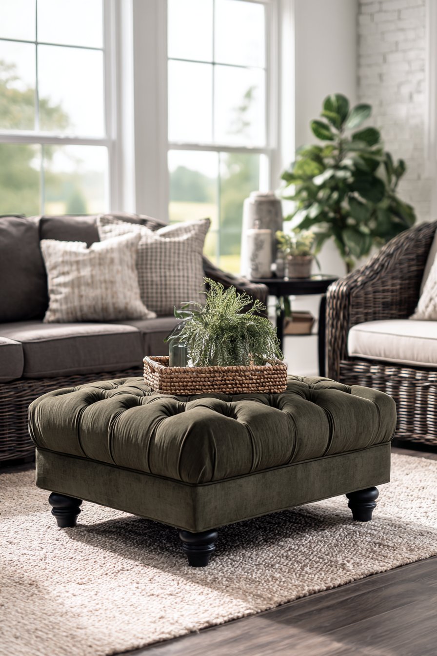 Textured Ottoman Centerpiece