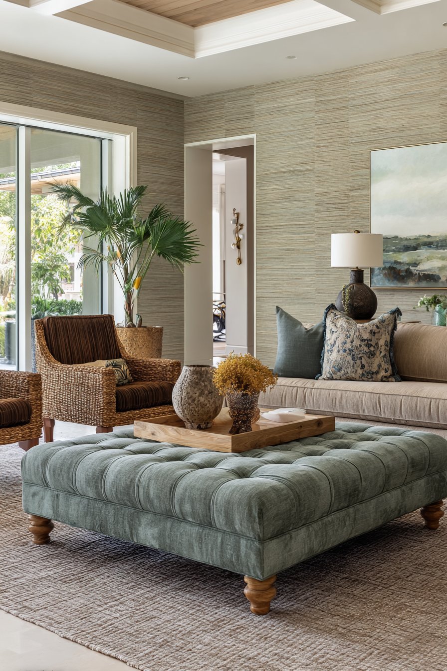 Textured Ottoman Centerpiece