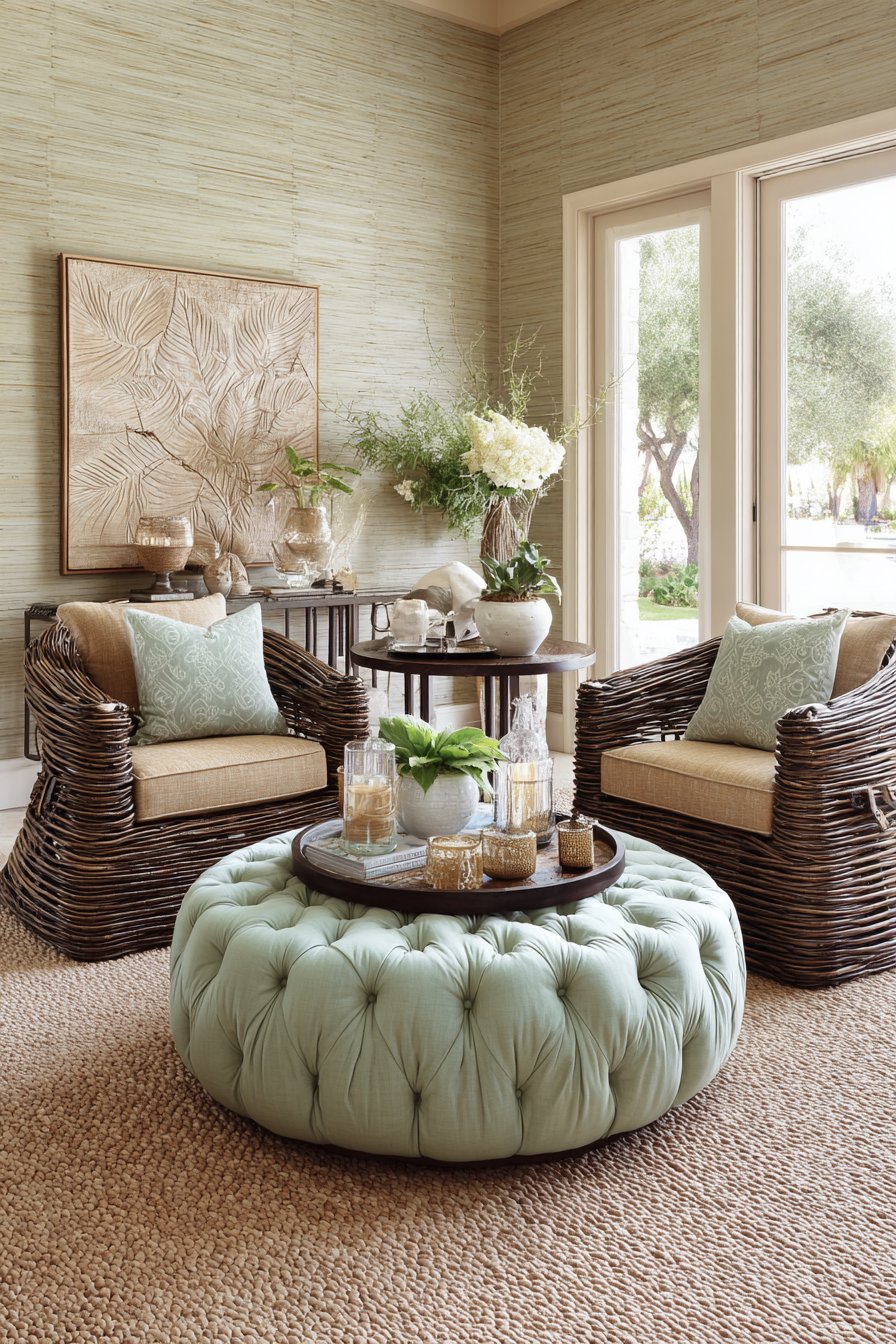 Textured Ottoman Centerpiece