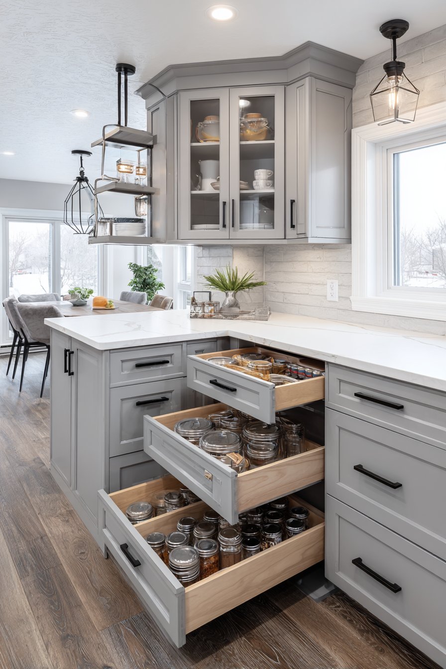 Smart Storage Solutions with Corner Sink Optimization