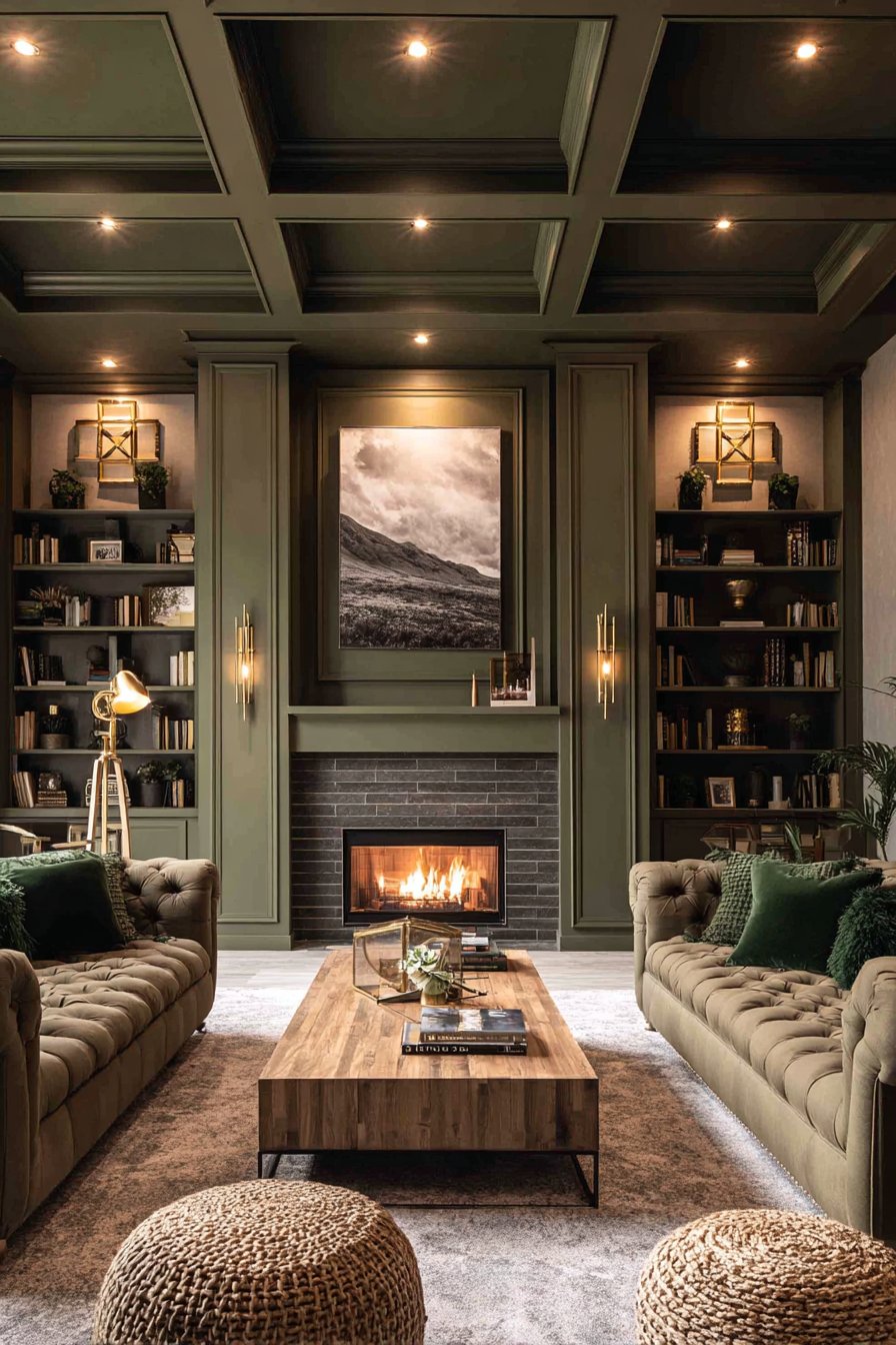 Transitional Fireplace Focal Point