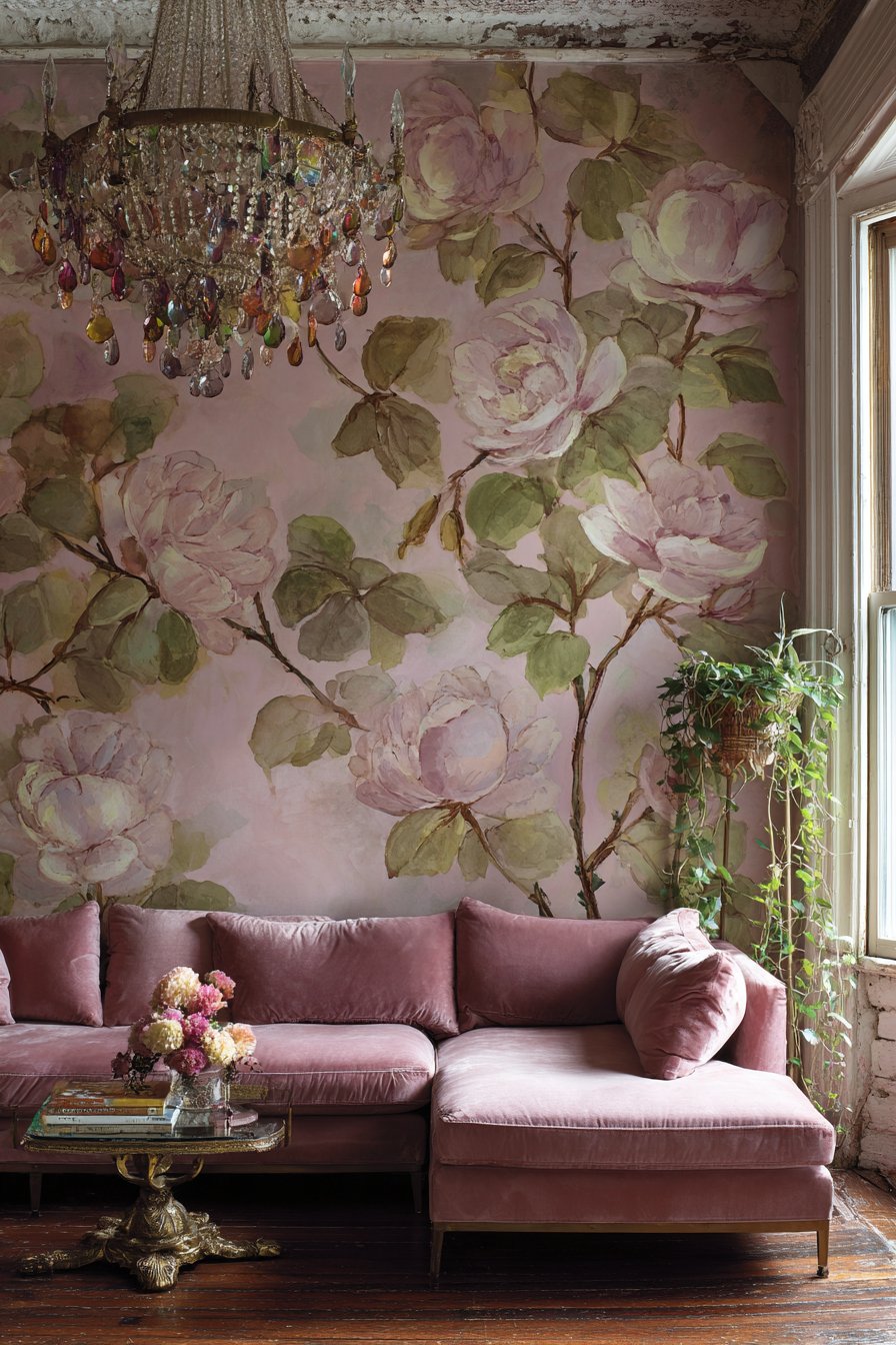 Botanical Mural Statement Wall