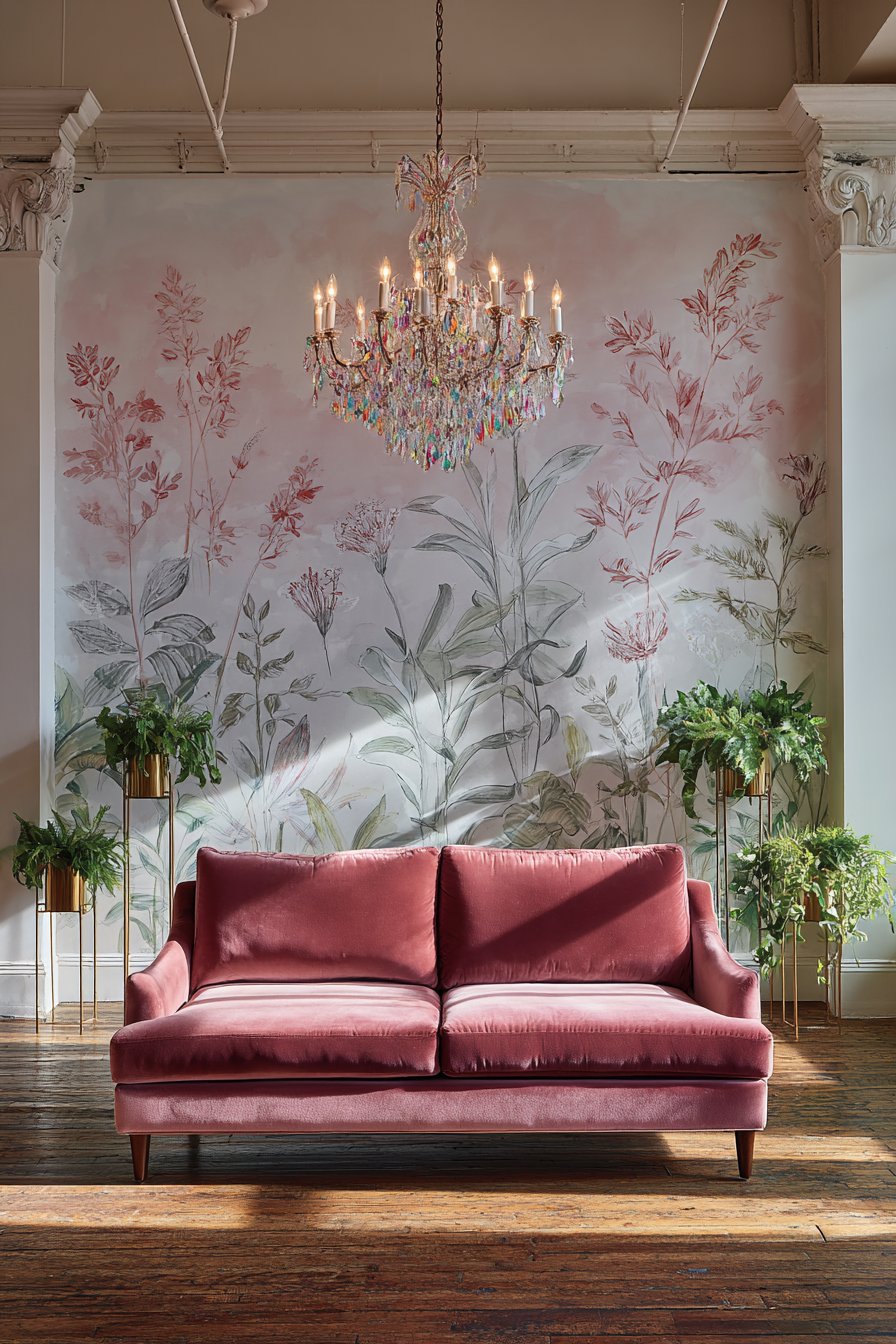 Botanical Mural Statement Wall