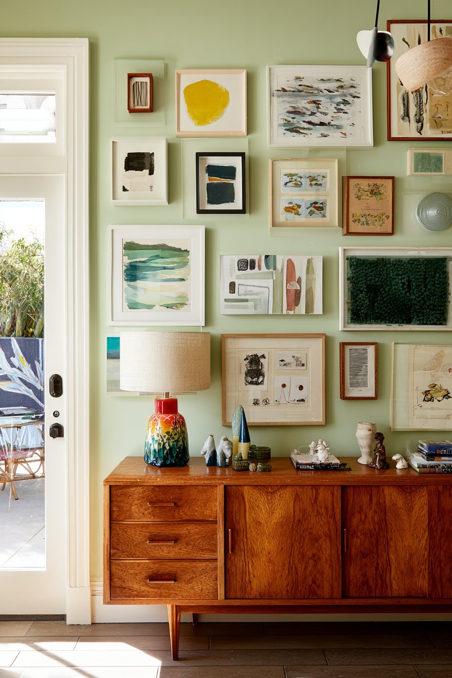 Unstructured Gallery Wall with Shadow Boxes