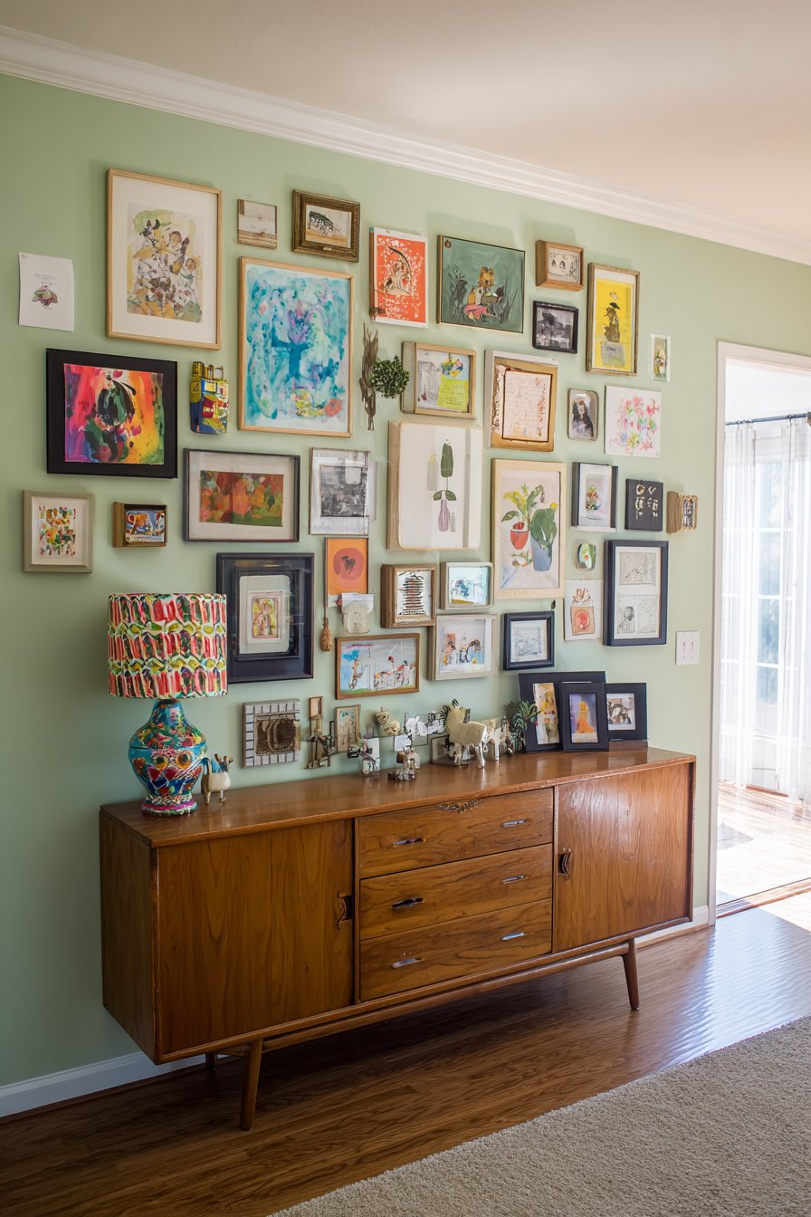 Unstructured Gallery Wall with Shadow Boxes