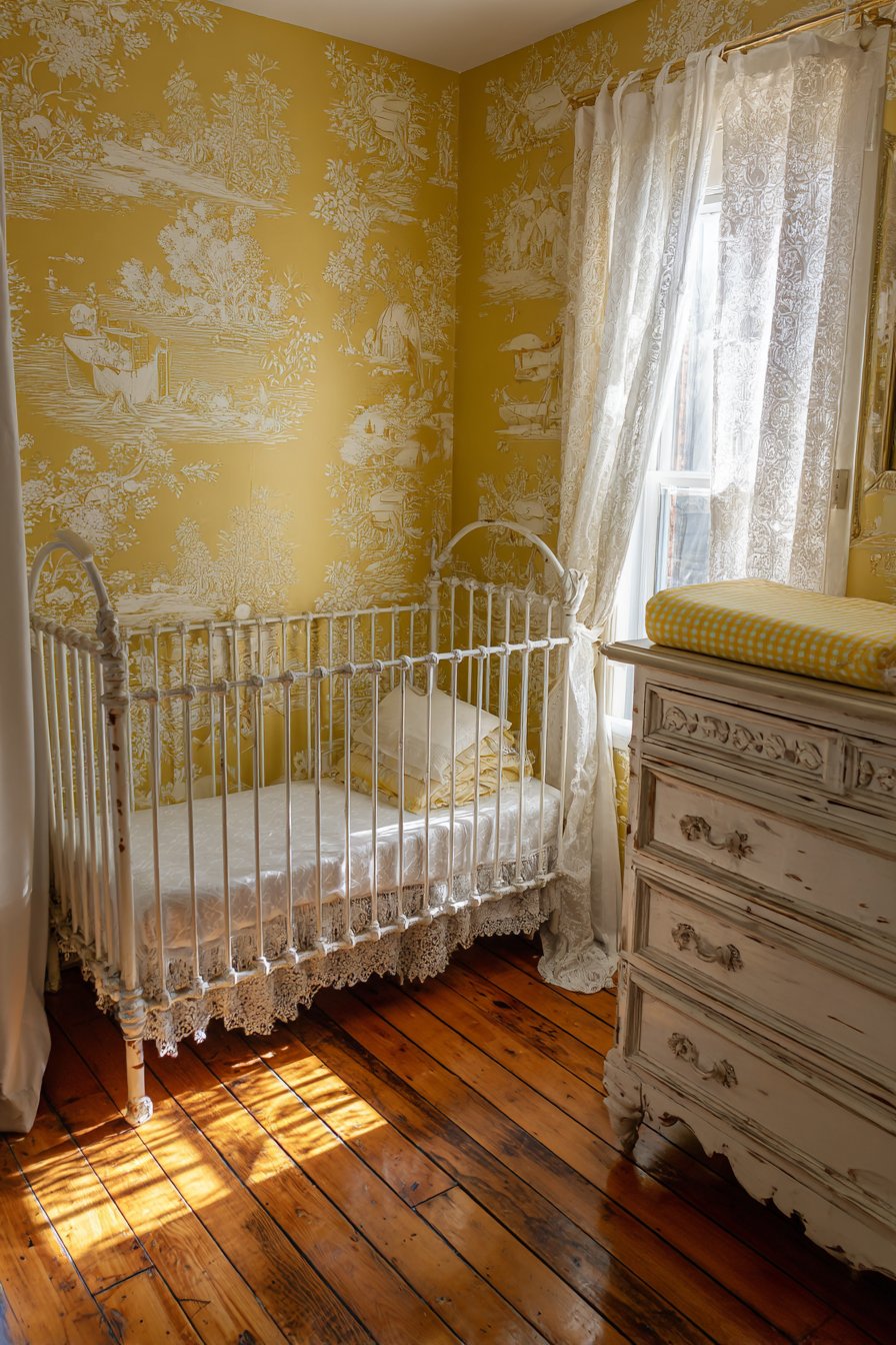 Vintage Toile Wallpaper Romance