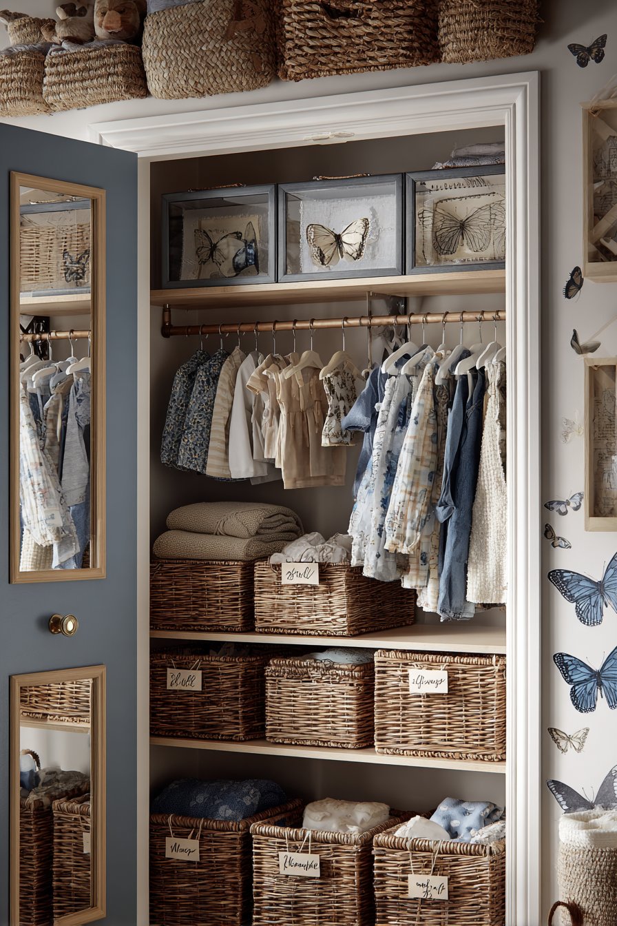 Organized Closet System with Themed Details