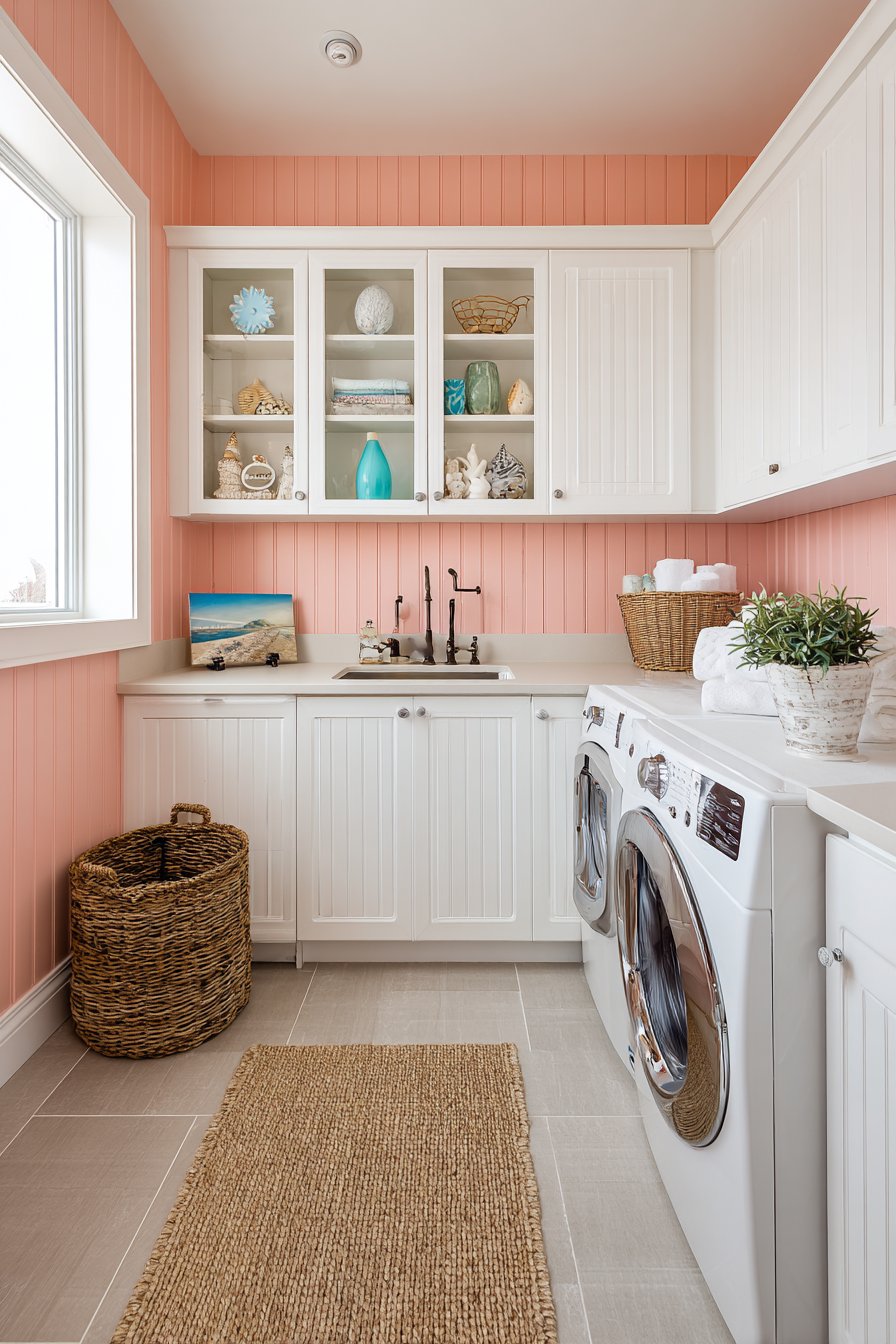 Coral Pink Statement Wall