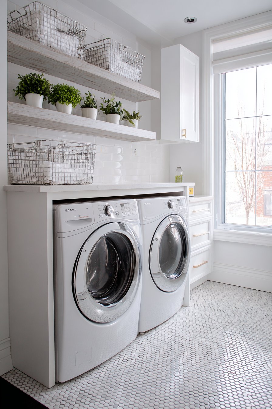 Bright Monochromatic White Corner