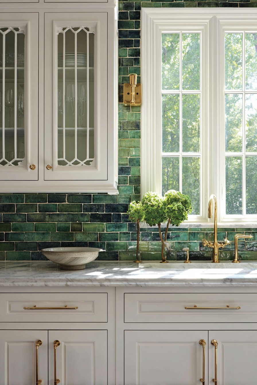 Handmade Ceramic Tile Backsplash Feature
