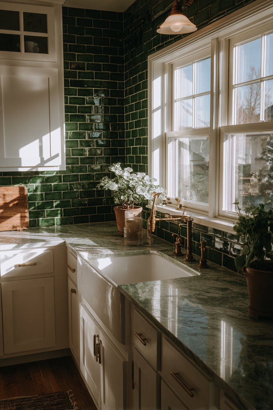 Handmade Ceramic Tile Backsplash Feature