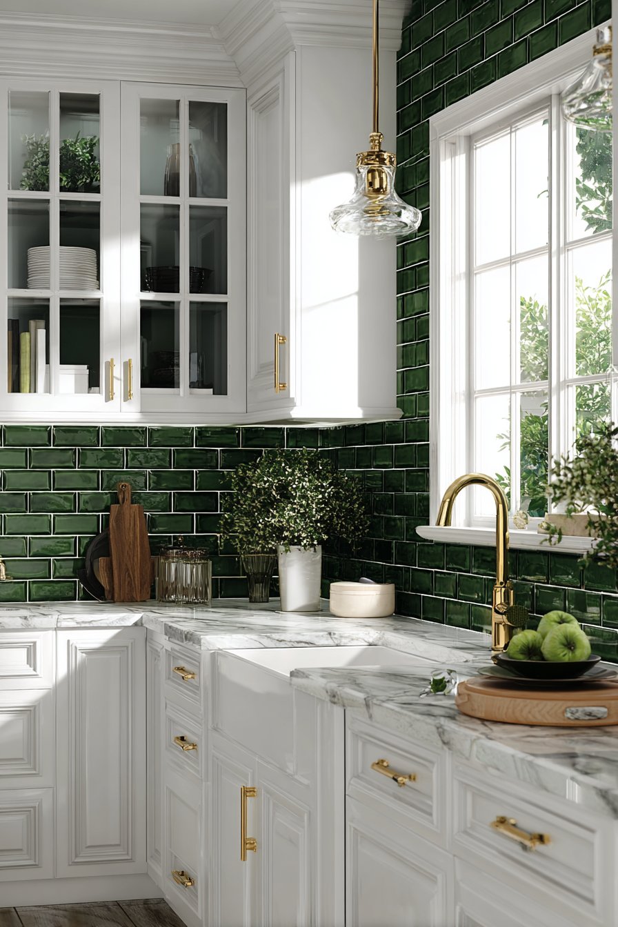 Handmade Ceramic Tile Backsplash Feature