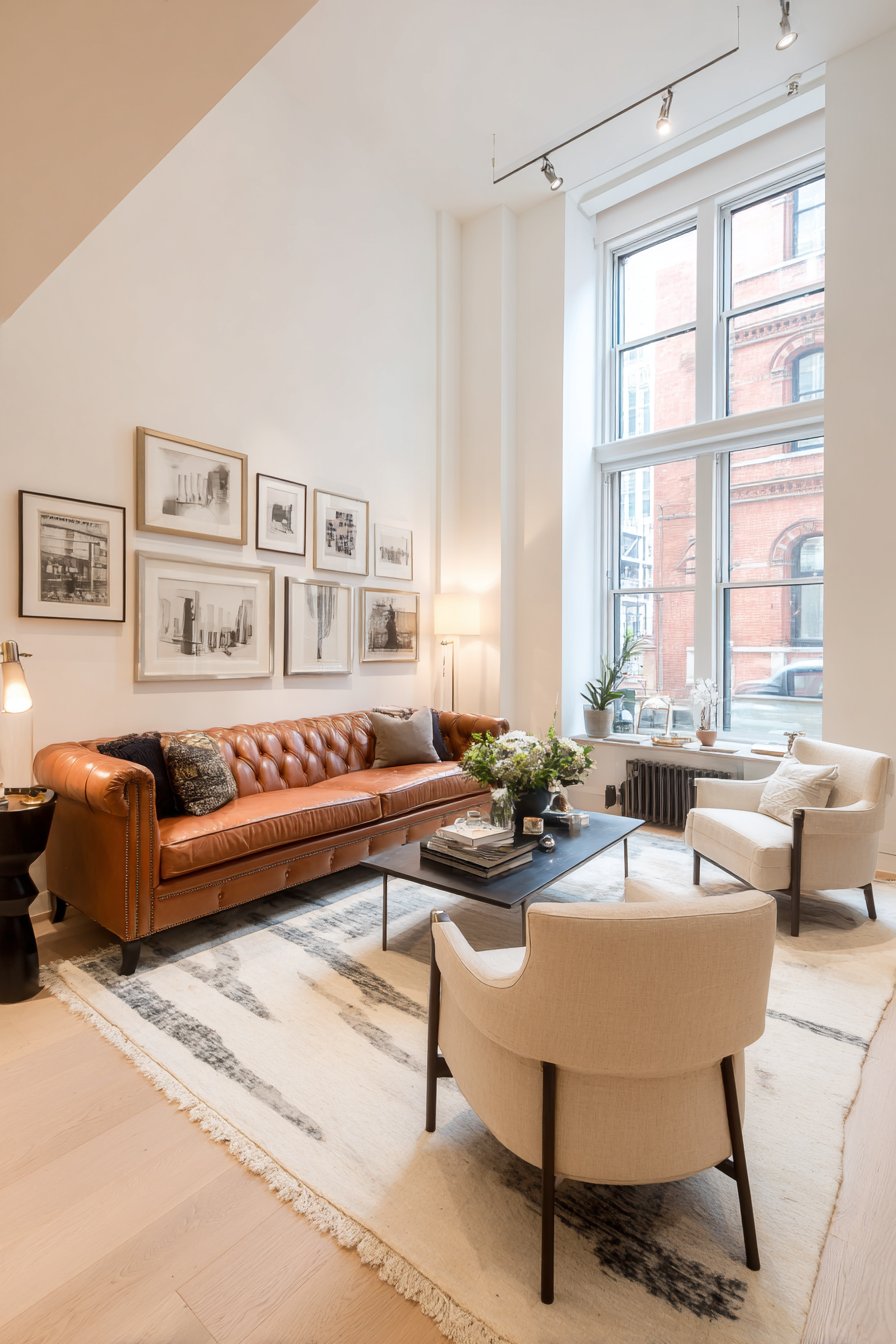 Gallery Wall Spanning Both Levels