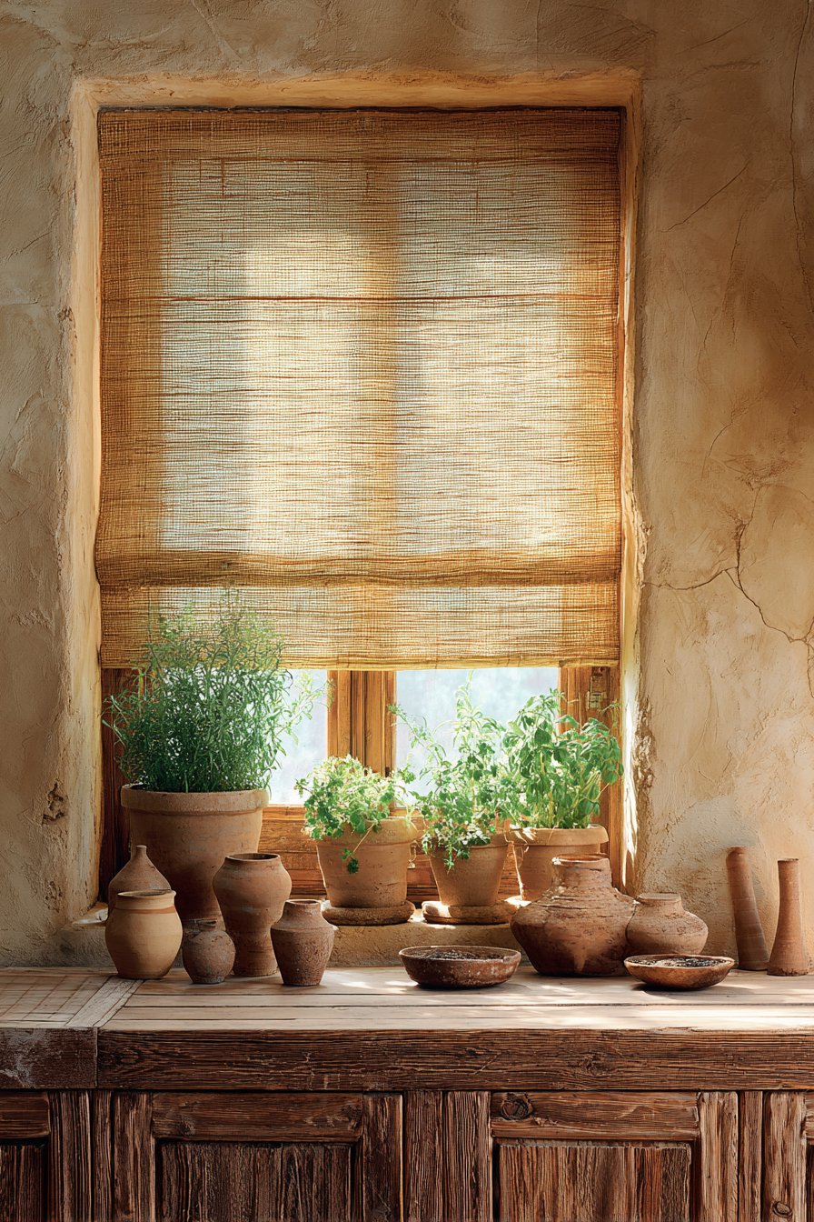 Layered Natural Textile Windows