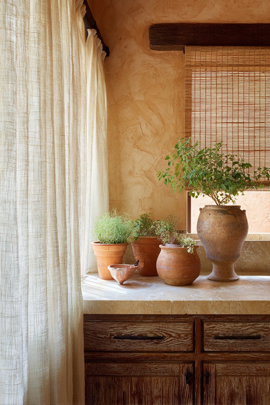 Layered Natural Textile Windows