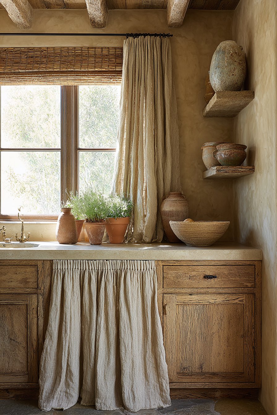 Layered Natural Textile Windows