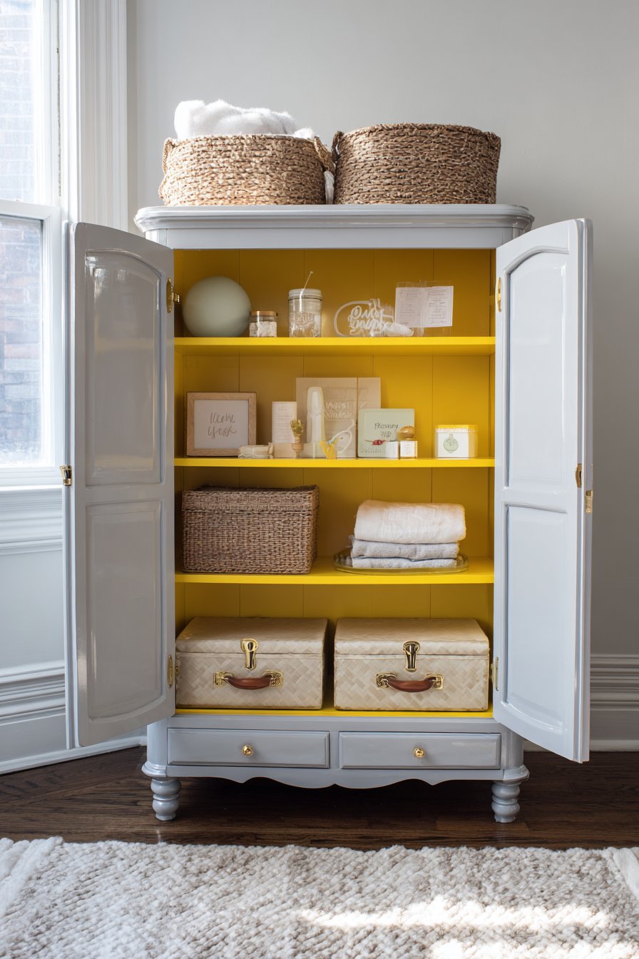 Two-Tone Vintage Armoire Storage