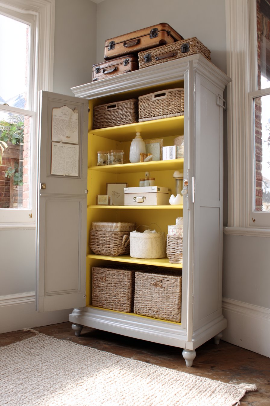 Two-Tone Vintage Armoire Storage