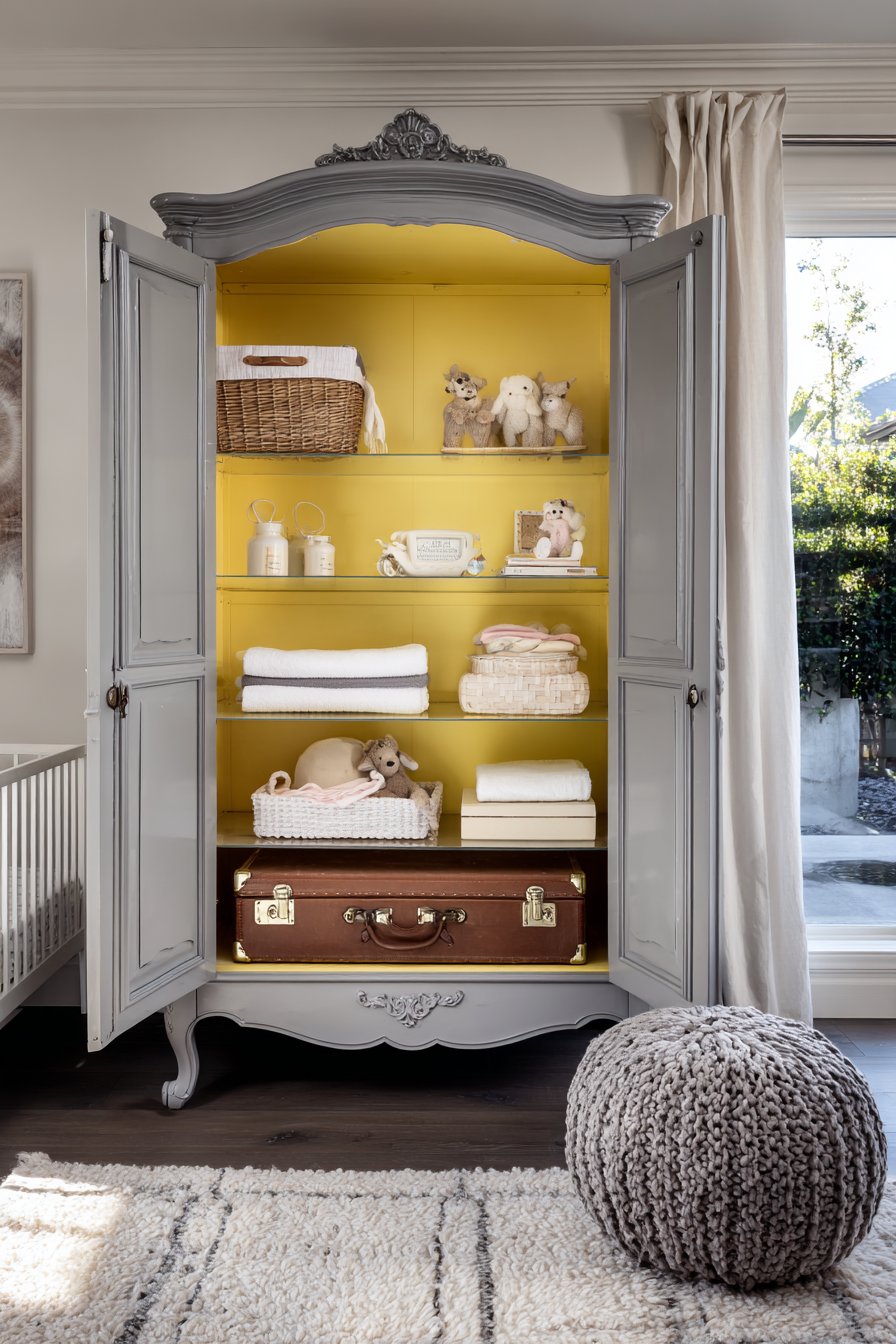 Two-Tone Vintage Armoire Storage